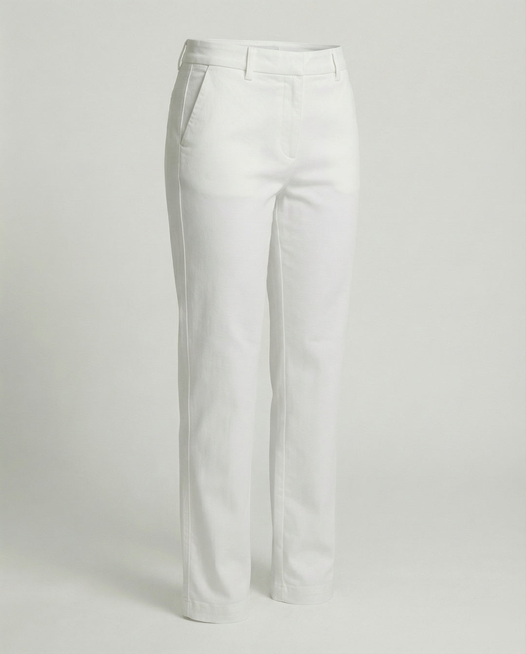Damen Hochgeschnittene Chinohose Weites Bein