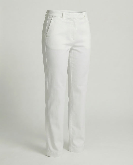 Damen Hochgeschnittene Chinohose Weites Bein