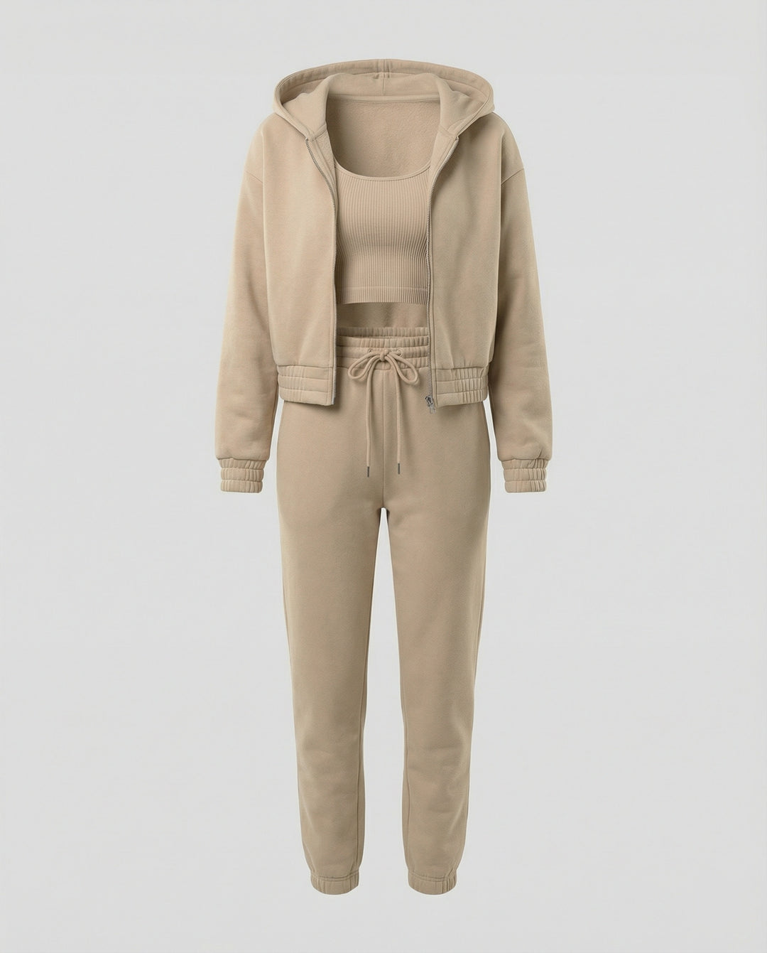 Damen Freizeit Set 3-teilig mit Hoodie und Jogginghose