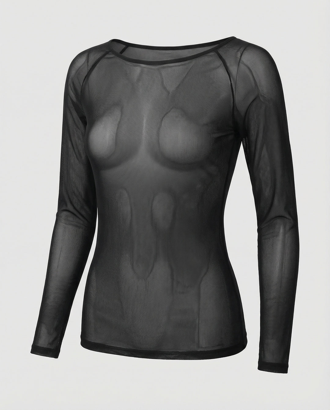 R&B | Langärmeliges Mesh-Top