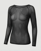 R&B | Langärmeliges Mesh-Top