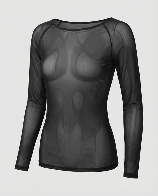 R&B | Langärmeliges Mesh-Top