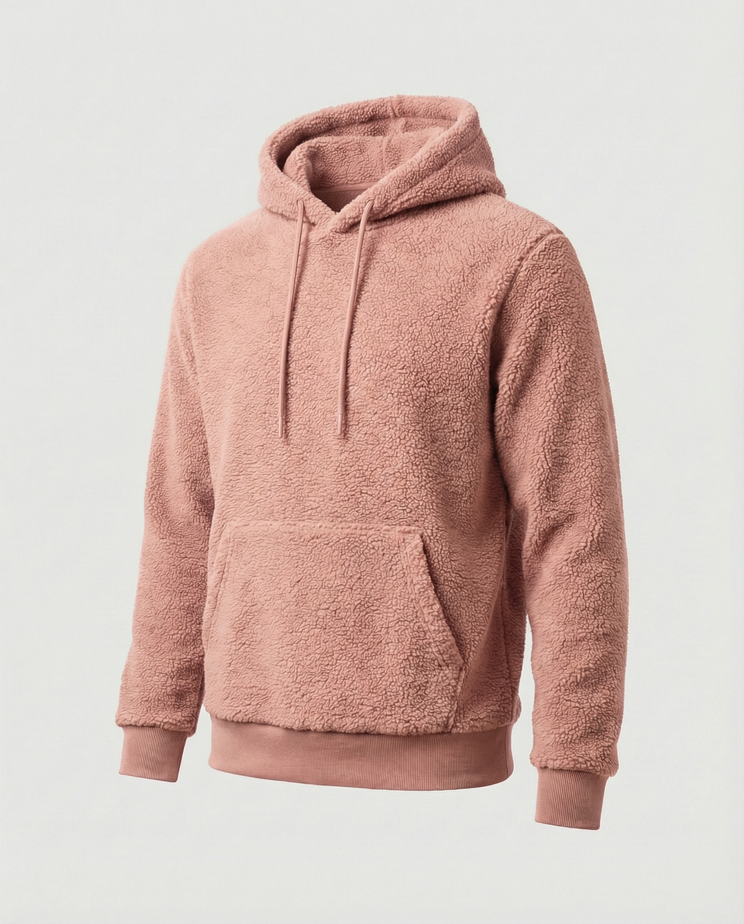 Herren Kuscheliger Teddy-Pullover mit Kapuze und elastischem Bund R&B