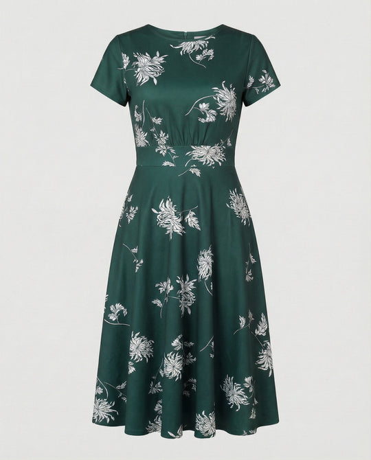 Damen Blumenkleid Midikleid Floral
