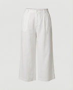 Damen Weite Leinen Stoffhose mit Gummibund und Taschen