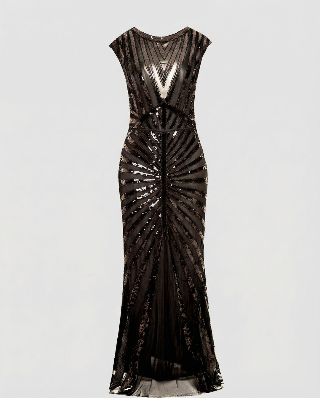 Elegantes Langes Abendkleid mit Paillettenmuster für Festliche Anlässe | R&B