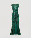 Elegantes Langes Abendkleid mit Paillettenmuster für Festliche Anlässe - R&B