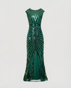 Elegantes Langes Abendkleid mit Paillettenmuster für Festliche Anlässe - R&B