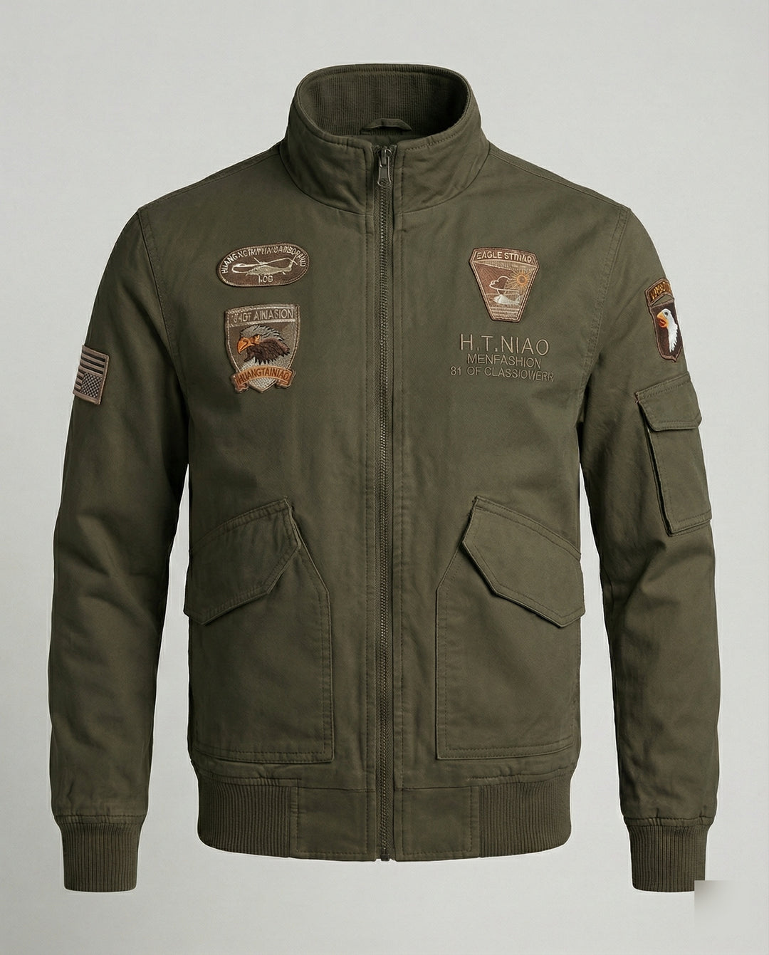 Herren Bomberjacke Militär Stil
