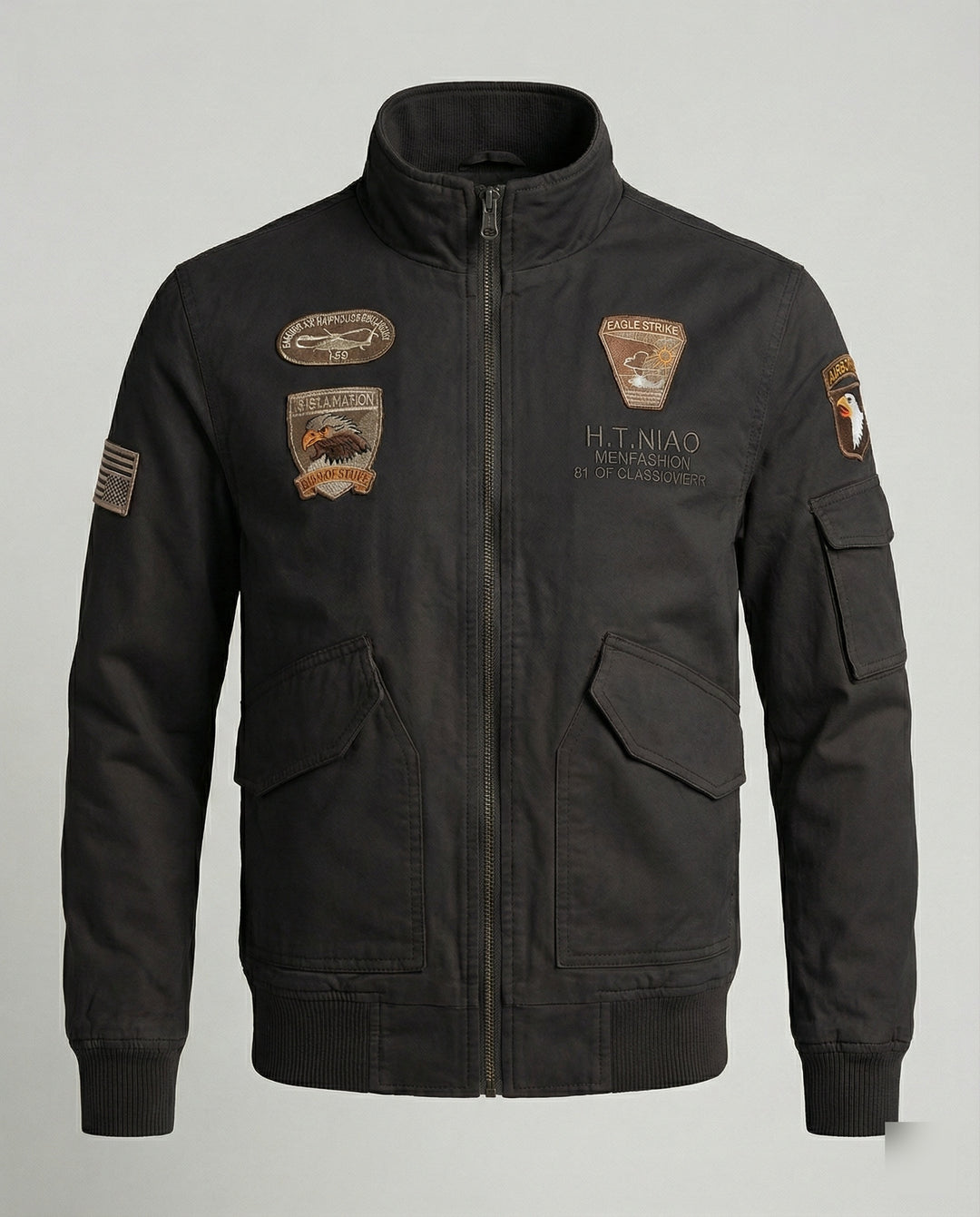 Herren Bomberjacke Militär Stil