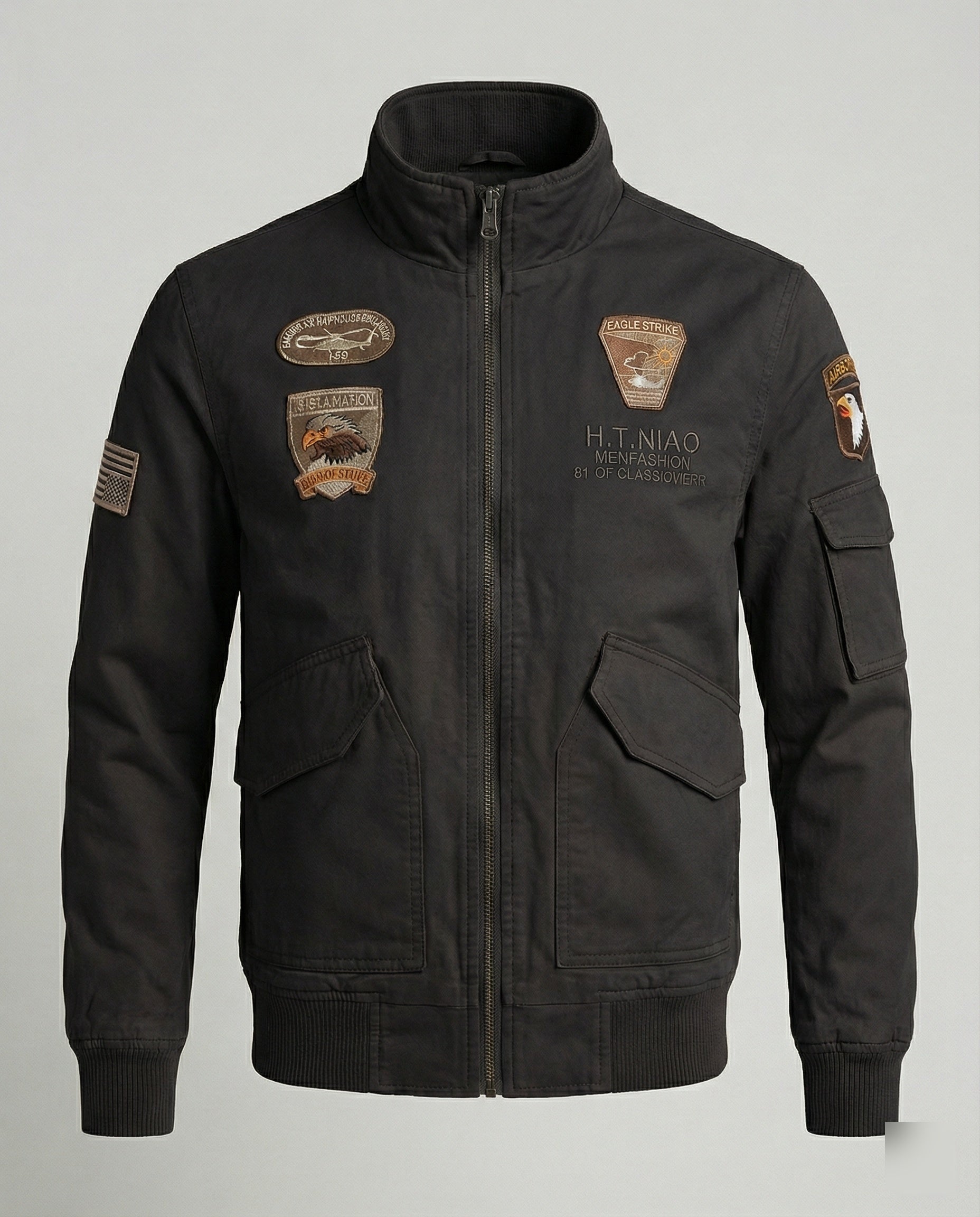 Herren Bomberjacke Militär Stil