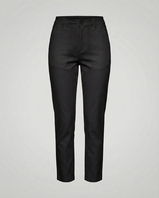 Damen Chino Stoffhose schmal mit hohem Bund
