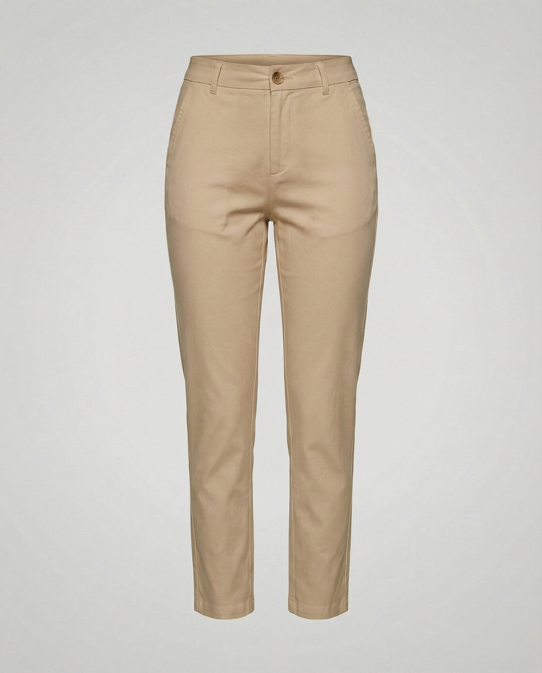 Damen Chino Stoffhose schmal mit hohem Bund