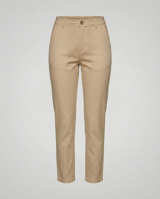 Damen Chino Stoffhose schmal mit hohem Bund