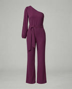 Damen Luxuriöser Overall mit Schleifengürtel & Funkelnden Details - R&B