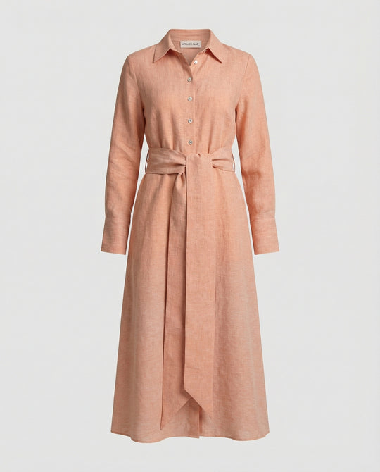 Leinen Freizeitkleid Damen Hemdkleid