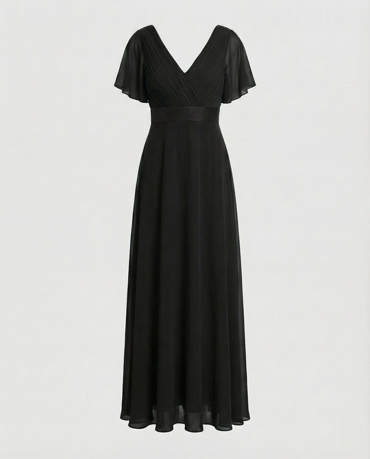 Damen Abendkleid lang Chiffon elegant
