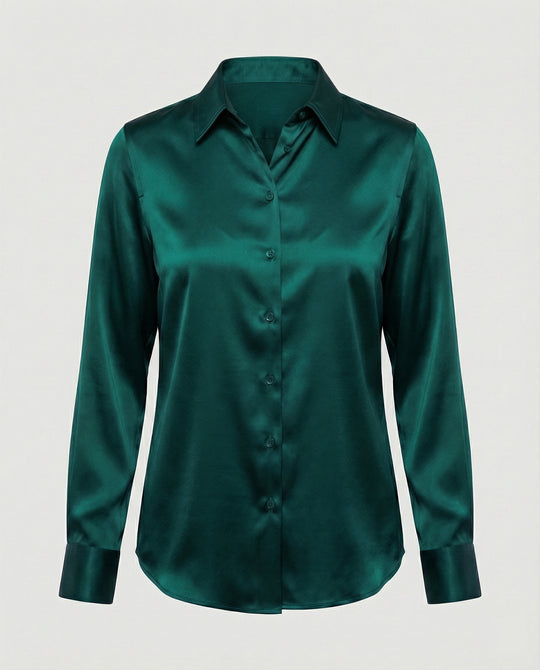 Bluse Damen Satin Seidig