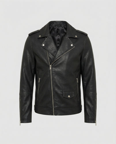 Herren Nappaleder Motorradjacke