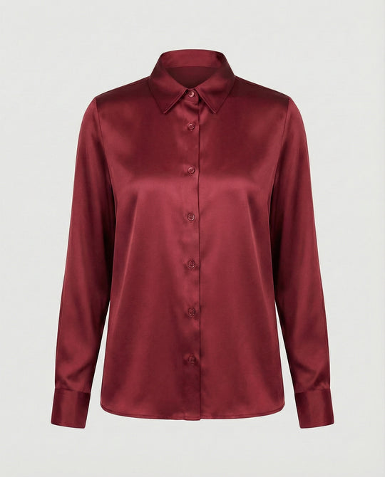 Bluse Damen Satin Seidig