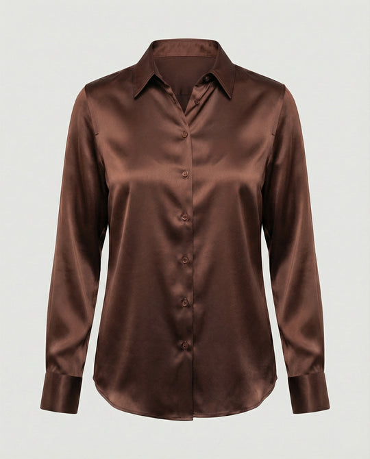 Bluse Damen Satin Seidig
