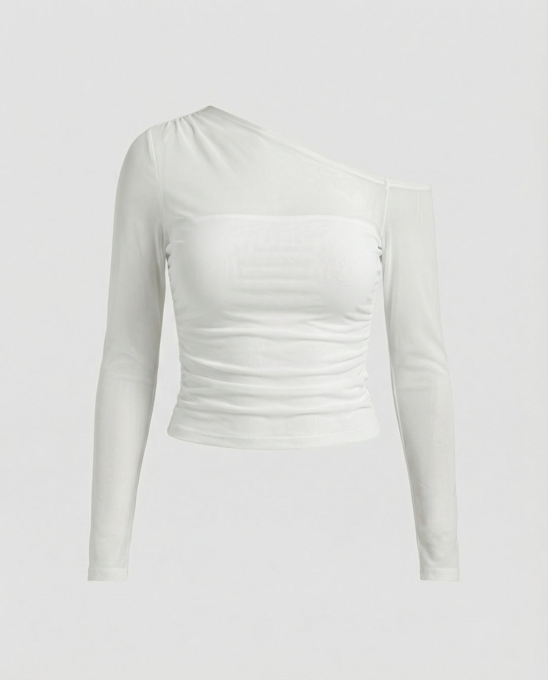 Damen Elegantes asymmetrisches Oberteil mit schulterfreiem Design und Raffung R&B