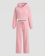 Damen Sweat-Set mit lässigem Schnitt und hohem Kragen R&B