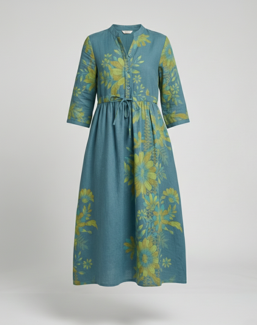 Maxikleid Damen Lässig mit Tunnelzug