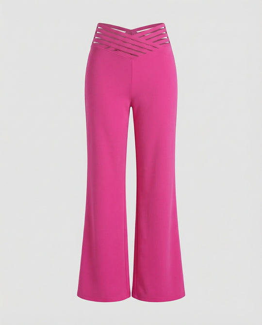 Damen Weit geschnittene Palazzo-Hose mit trendigen Cut-Outs R&B