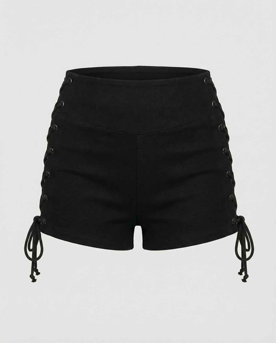 Damen Hohe Taillen Shorts mit Schnürdetails und elastischem Bund R&B