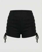 Damen Hohe Taillen Shorts mit Schnürdetails und elastischem Bund R&B