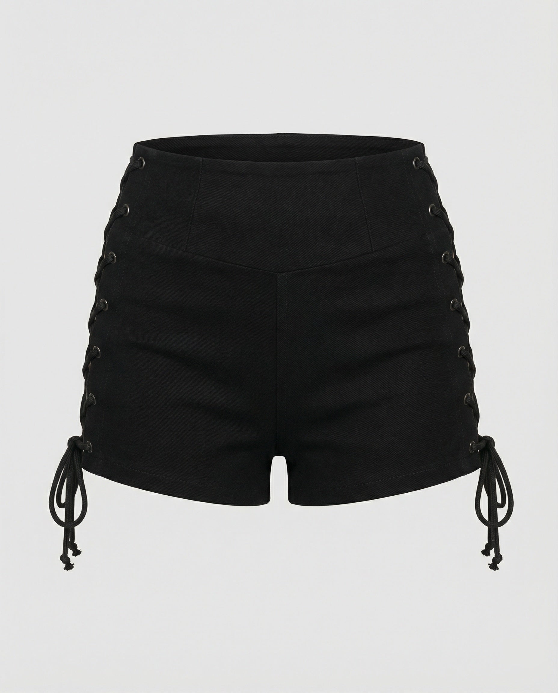 Damen Hohe Taillen Shorts mit Schnürdetails und elastischem Bund R&B