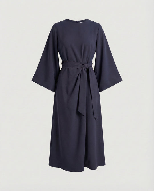 R&B | Elegantes Kleid mit Laternenärmeln und Gürtel