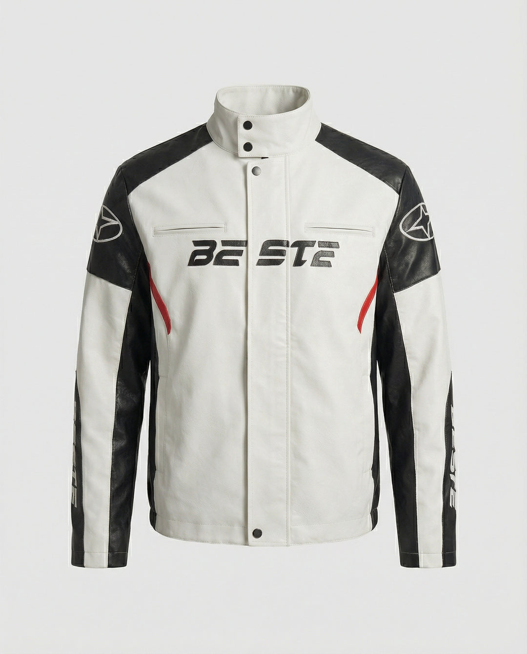 Herren Racing Bikerjacke Kunstleder