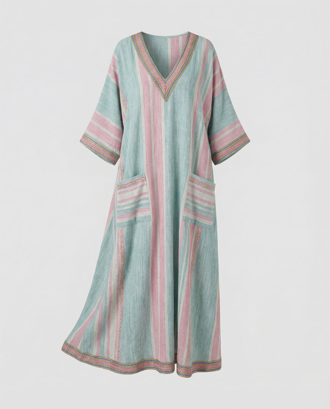 Leinen Kaftan Maxikleid Damen