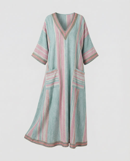 Leinen Kaftan Maxikleid Damen
