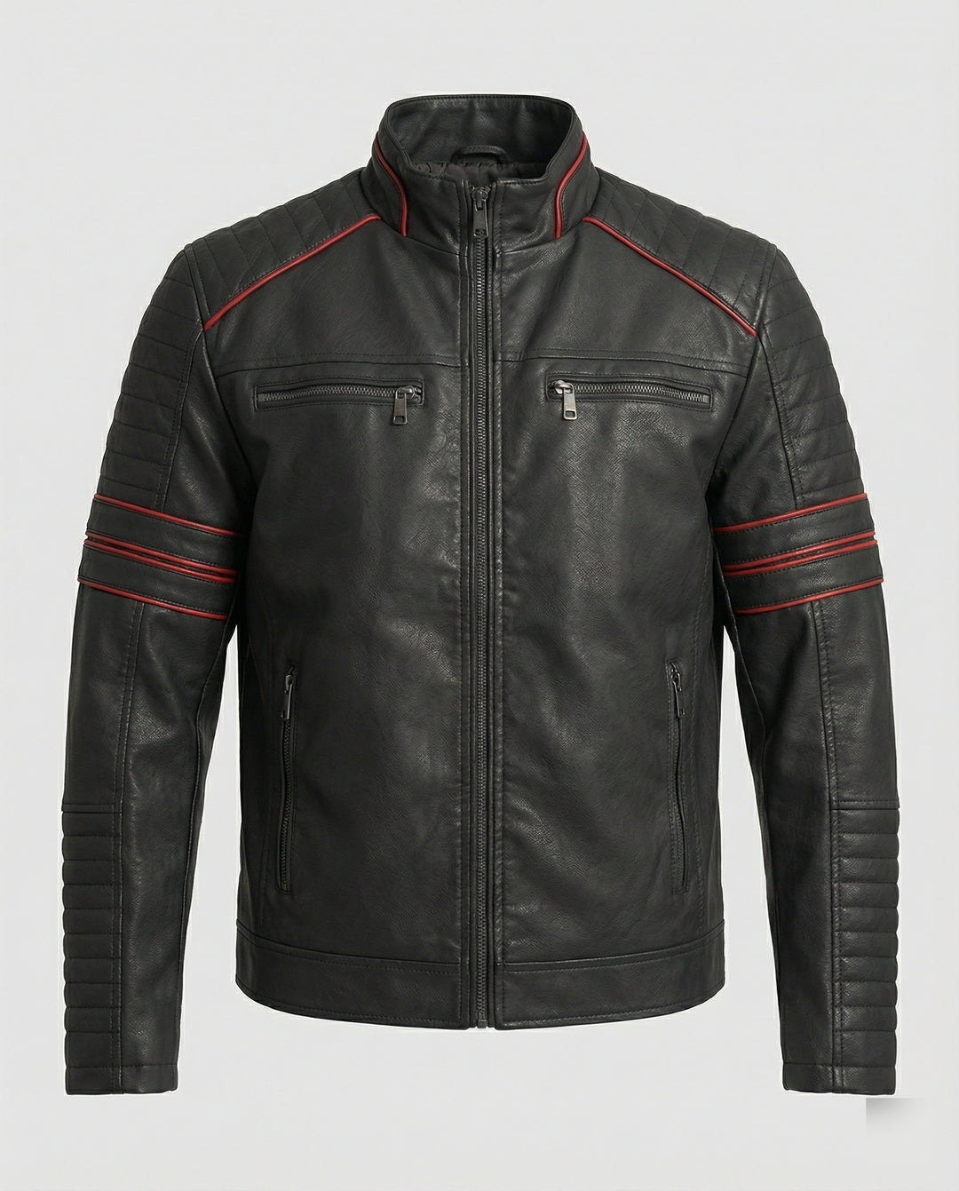 Herren Biker Lederjacke mit Steppung