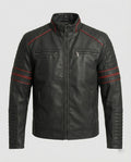 Herren Biker Lederjacke mit Steppung