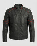 Herren Biker Lederjacke mit Steppung