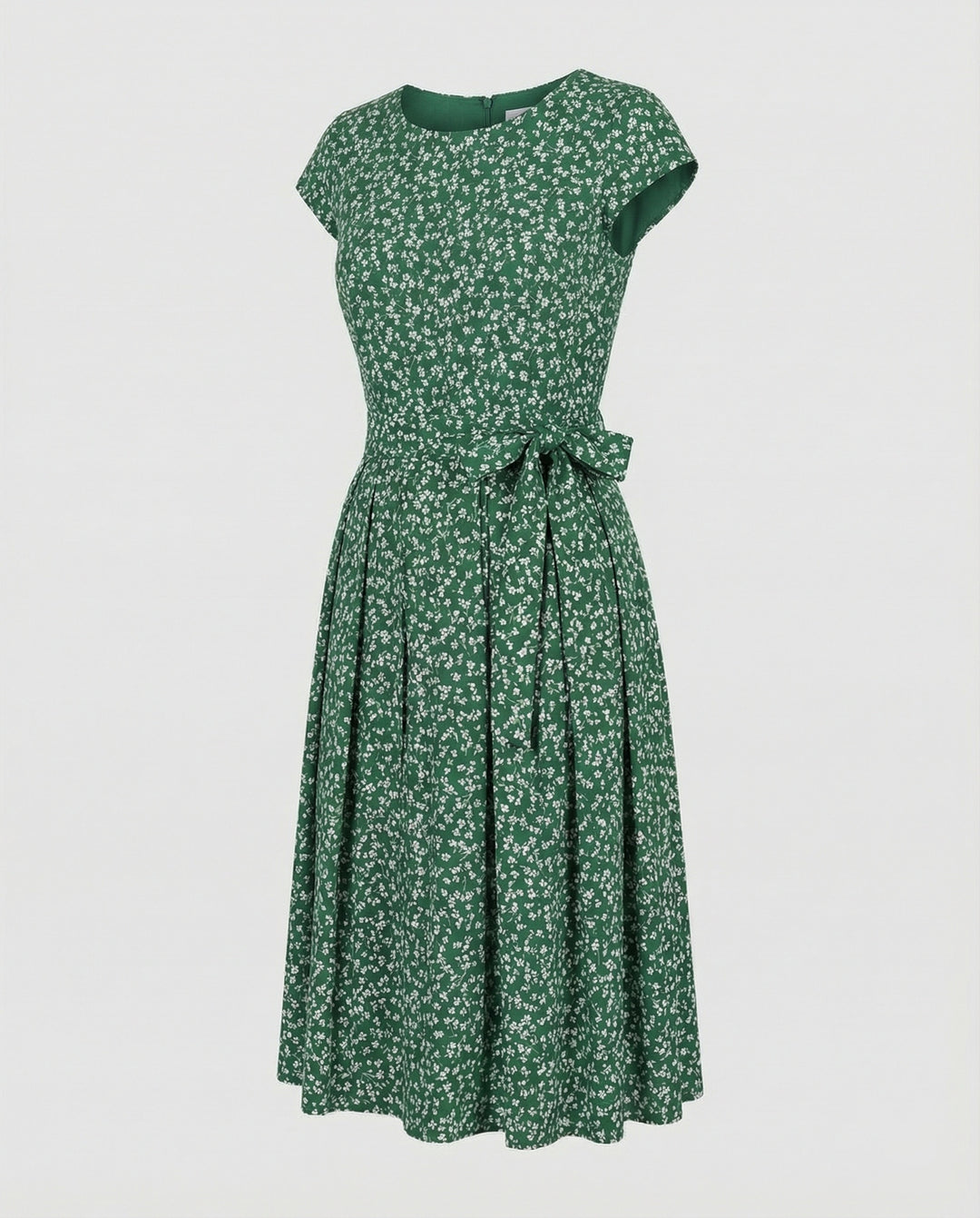 Damen Midi-Kleid mit Taillengürtel