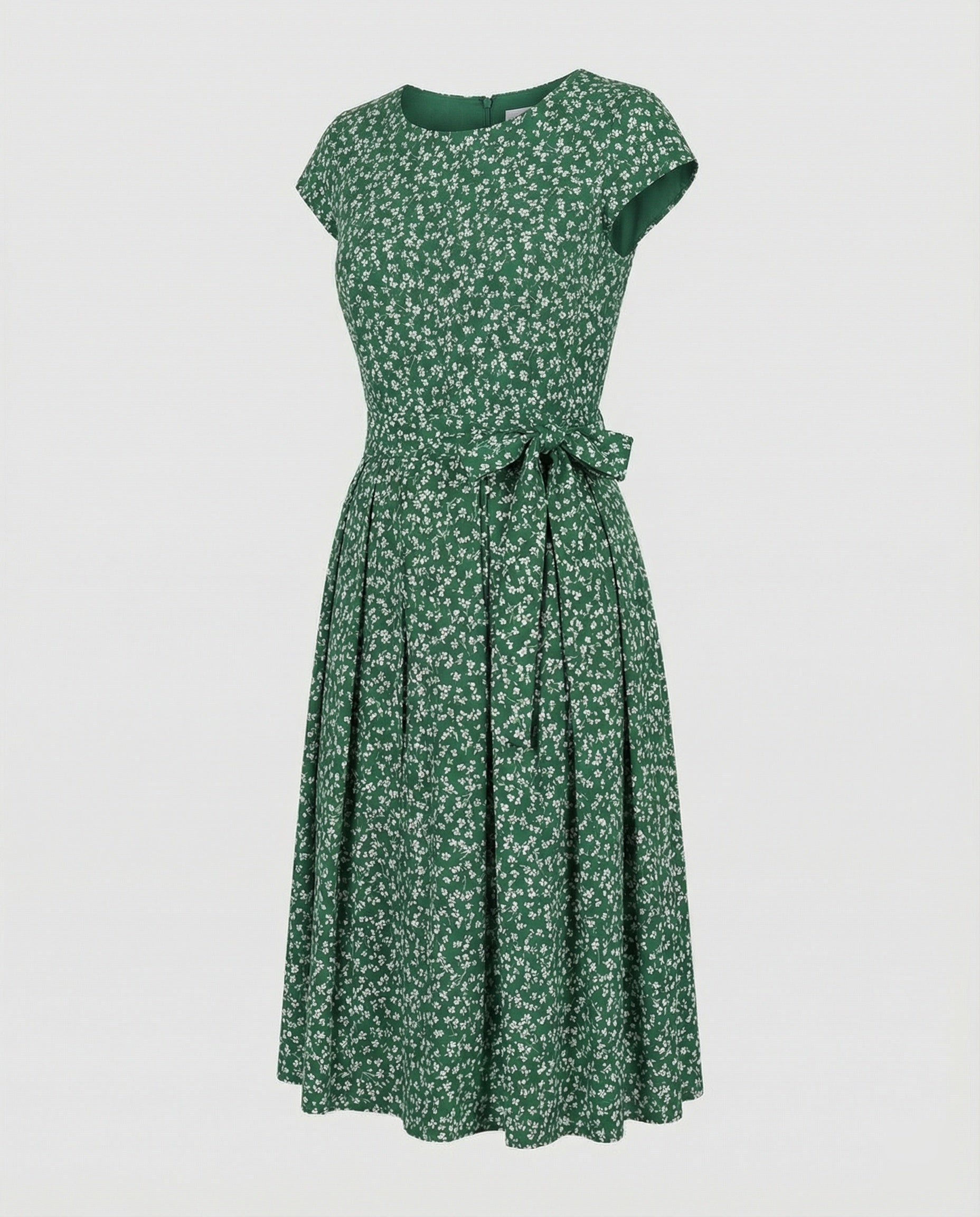 Damen Midi-Kleid mit Taillengürtel