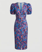 Damen Abendkleid mit voluminösen Puffärmeln R&B