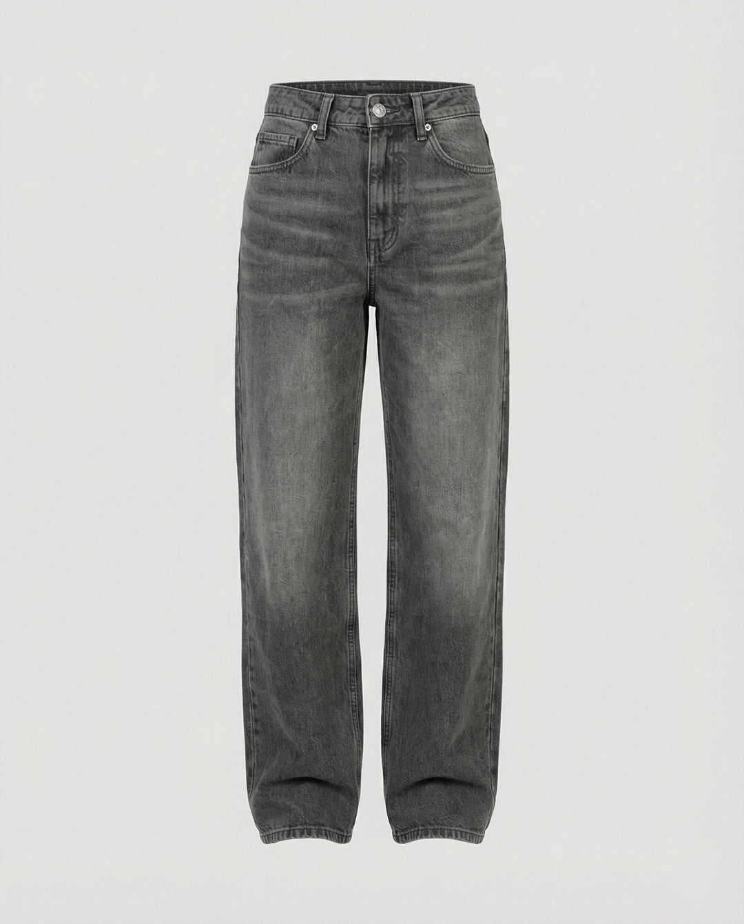 Damen Jeans weit High Waist Used