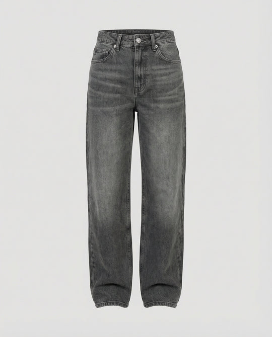 Damen Jeans weit High Waist Used