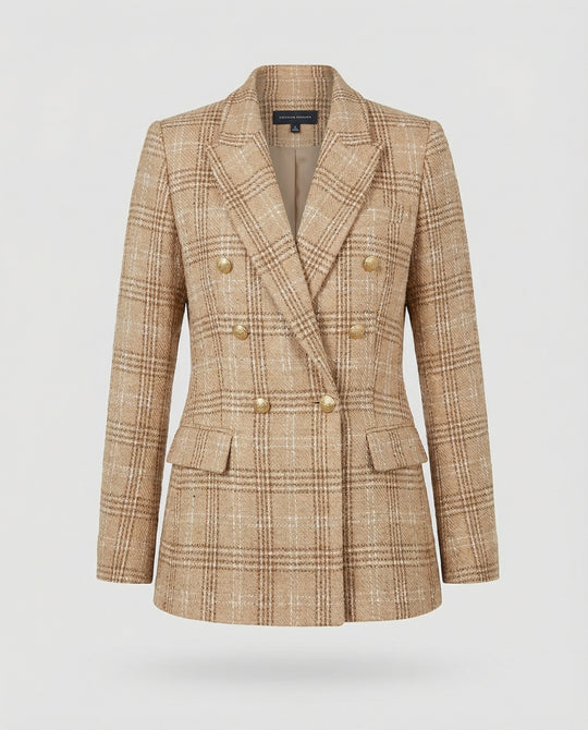 Damen Blazer Tweed Doppelreiher