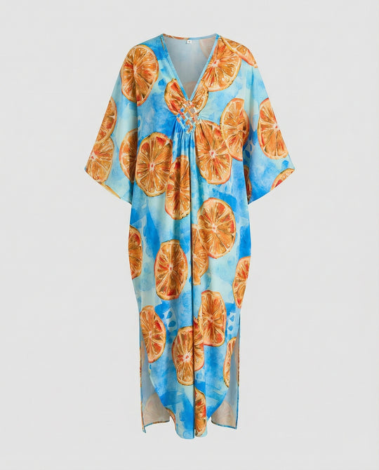 Damen Maxikleid Kaftan Sommer