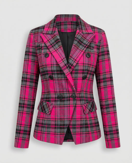Damen Karierter Blazer mit modernem Schnitt