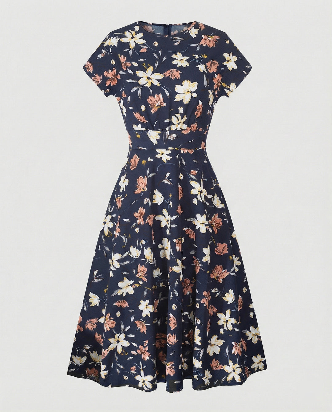 Damen Blumenkleid Midikleid Floral