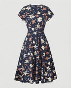 Damen Blumenkleid Midikleid Floral