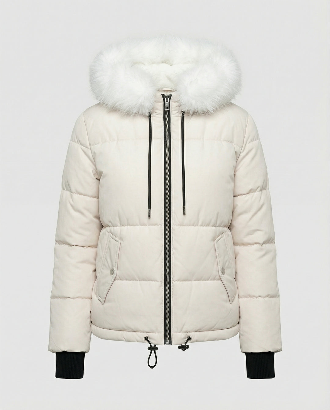 Steppjacke Damen Winter mit abnehmbarem Kunstpelzkragen